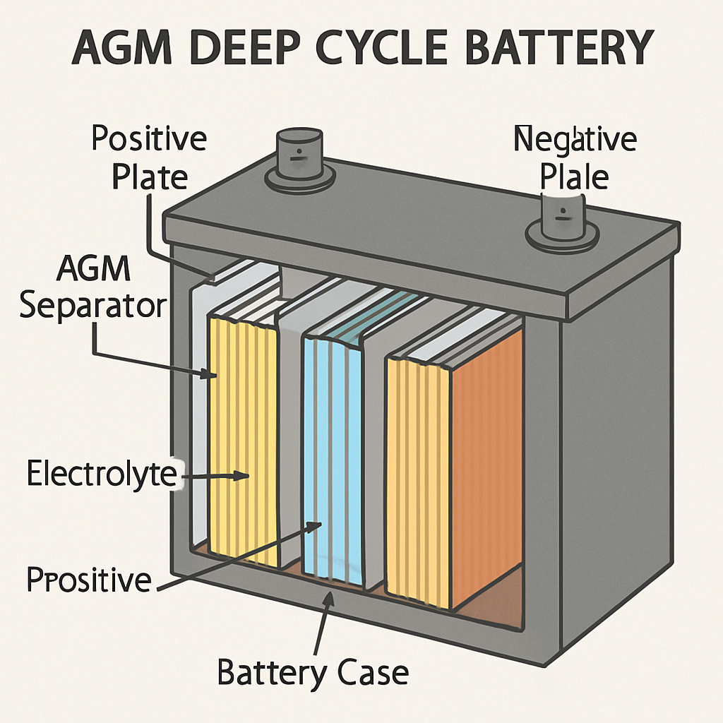 Deep cycle battery AGM